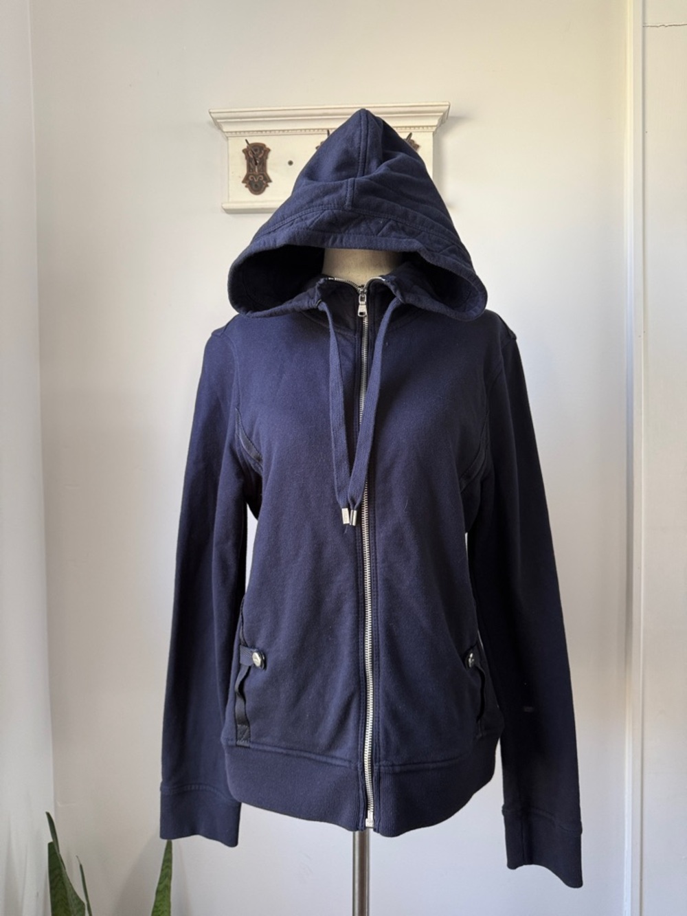 Lauren Ralph Lauren Navy Hooded Utility Sweatshirt Jacket Full zip Hoodie